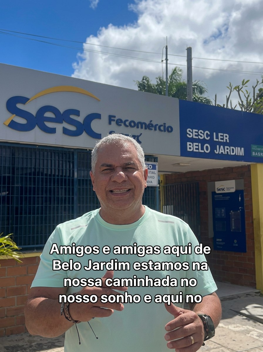 Adriano Pacheco em visita ao SESC de Belo Jardim durante a caminhada do mandato